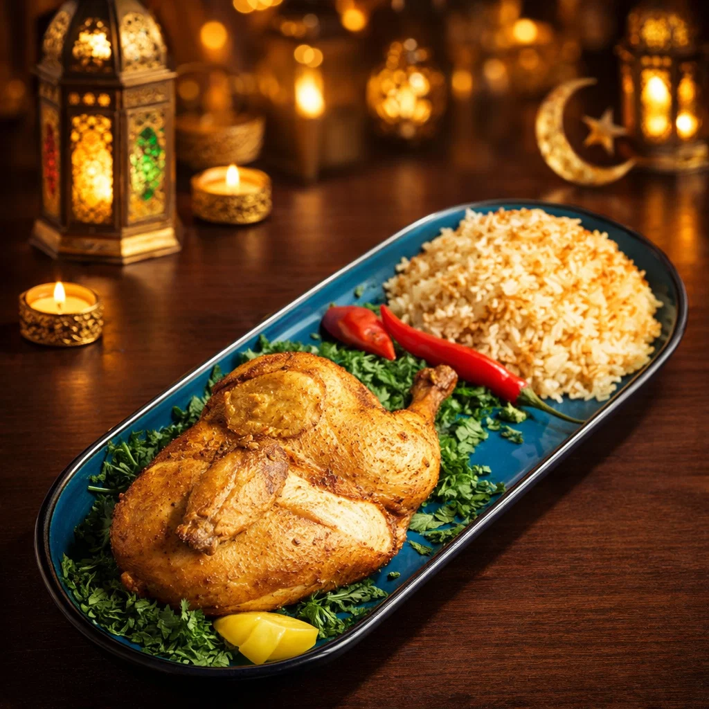 نص دجاج مشوي 